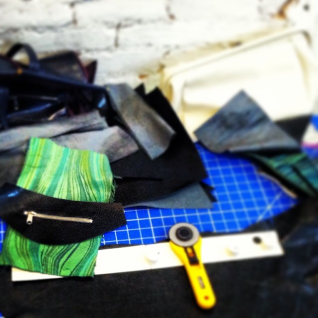 Finishing up a new style test-bag for a favorite customer...the regent frame bag