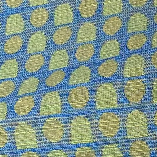 blue green pacman airplane fabric 1970s green