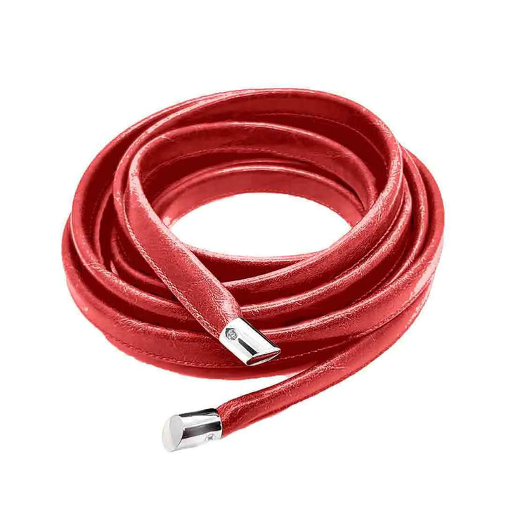 Skinny Wrap Belt- Vegan Leather made in the USA#color_cherry-red