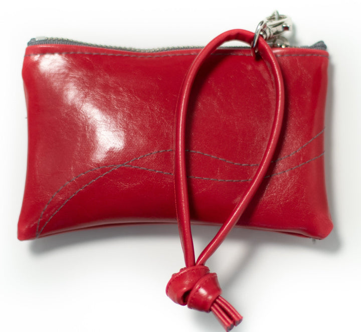 Small Valet Pouch Cherry Red Vegan Leather