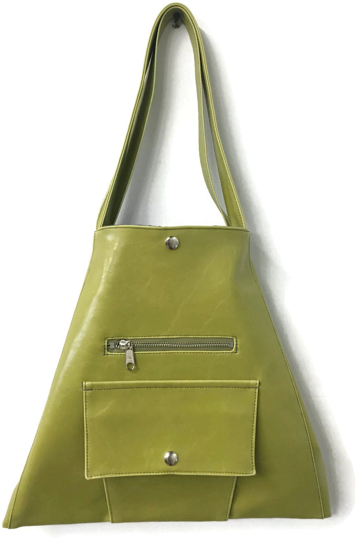 Womens Tote Bag - Metier Tote - Citrine Green Vegan Leather - made in usa