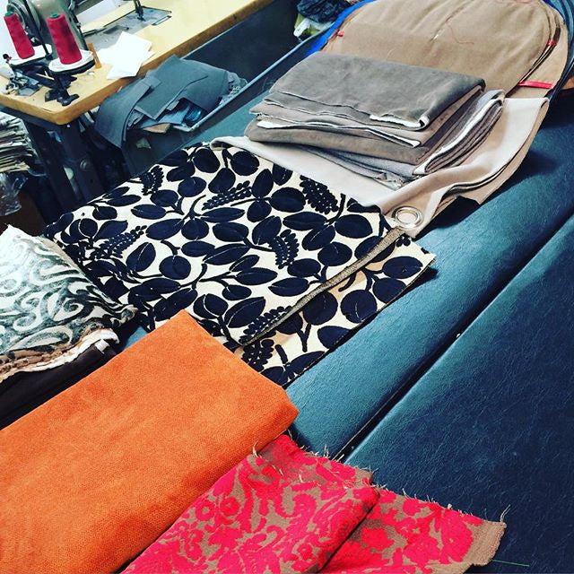 Fine-tuning the velvet fabrics for our Holiday Handbag collection.