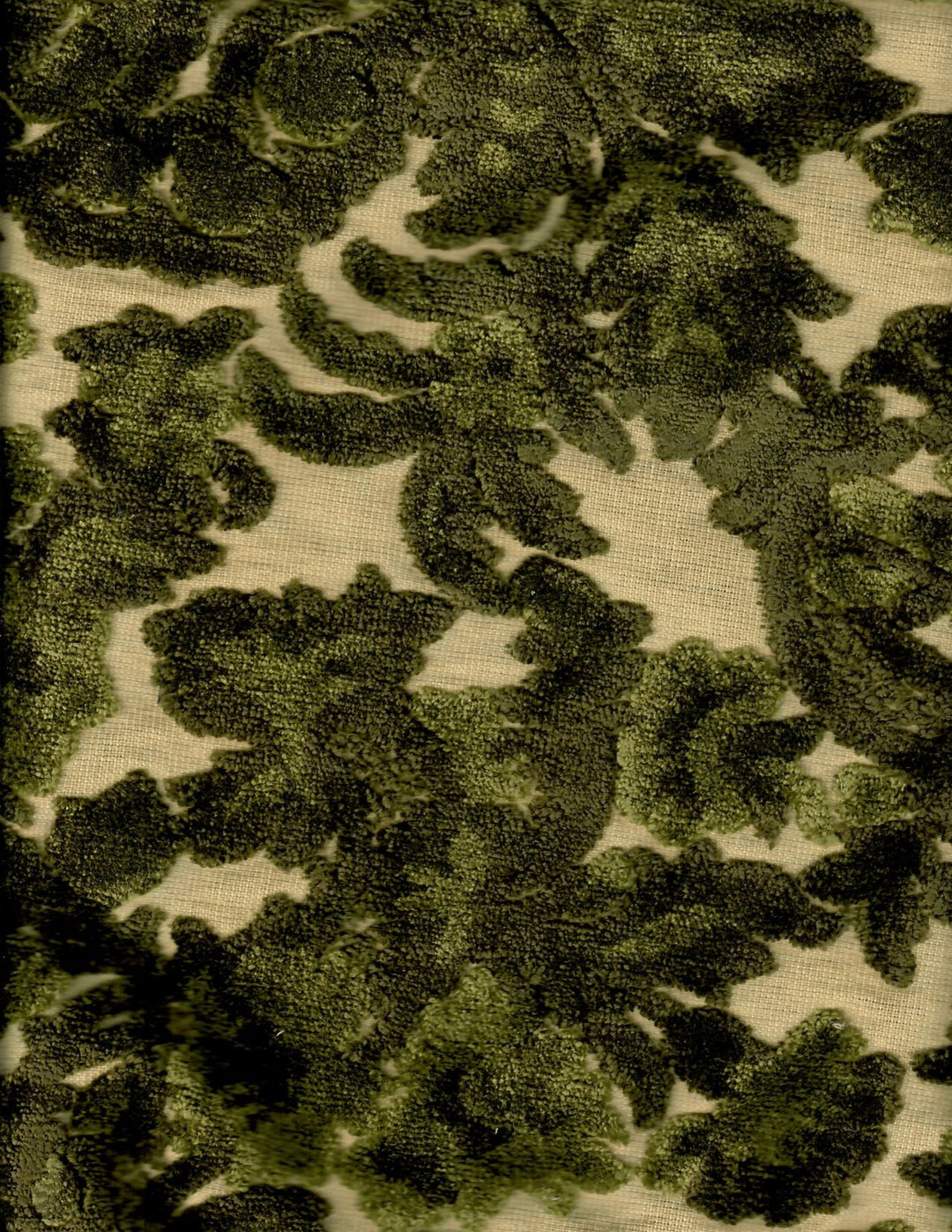 mossy green velvet fabric
