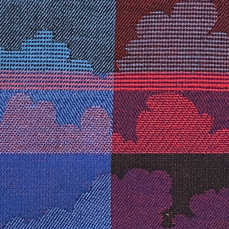 vintage airplane fabric in motifs of clouds used for northwest airlines