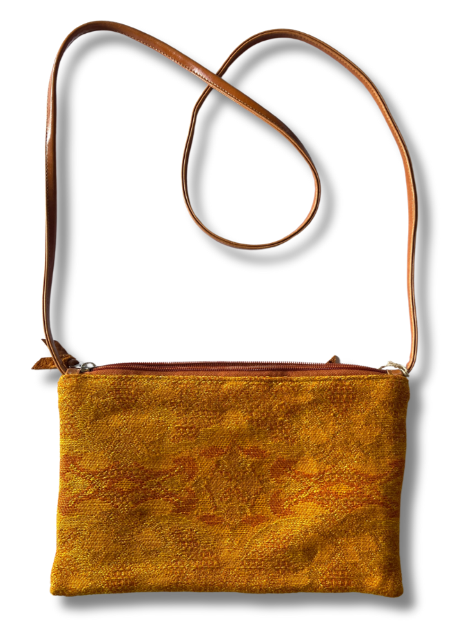 Vintage Boeing Fabric Bossa Nova Medium Crossbody Bag- Egyptian Sun Gold