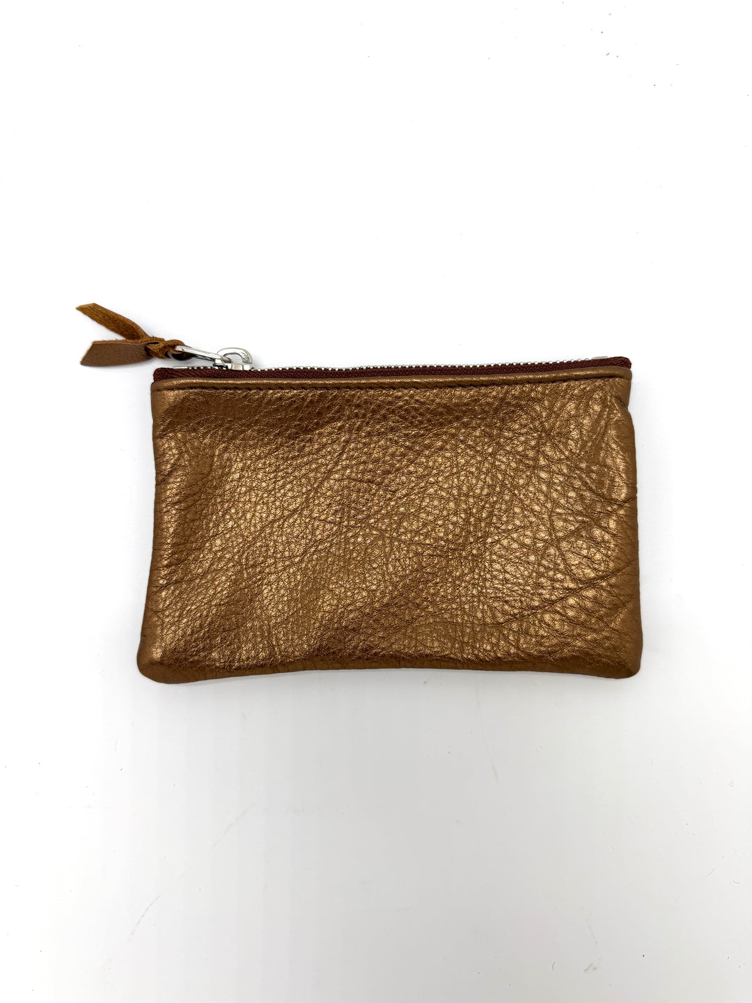 Bronze leather pouch on a white background#color_bronze