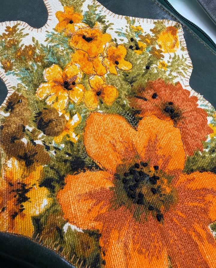 Charleston Large Hobo Bag - Floral Applique One of A Kind