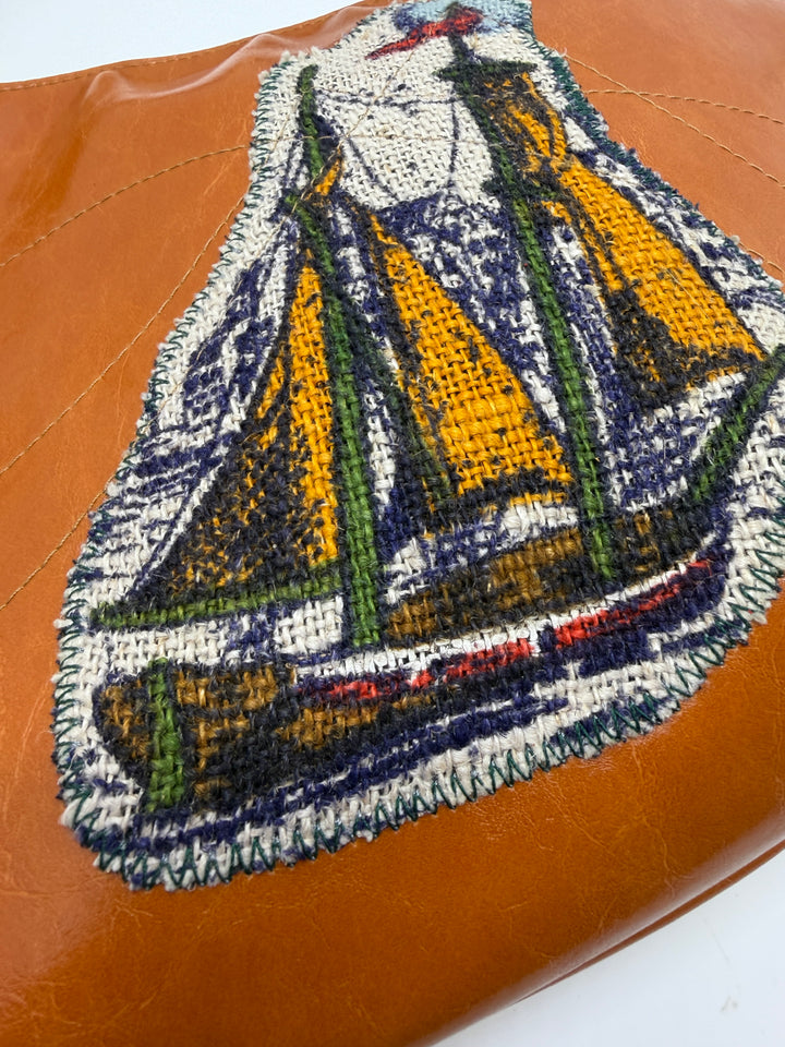 Charleston Large Hobo Bag - Sailboat Applique One of A Kind
