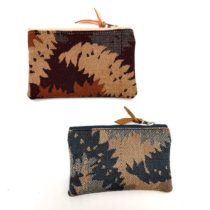 Two patterned pouches on a white background#color_midnight-ferns