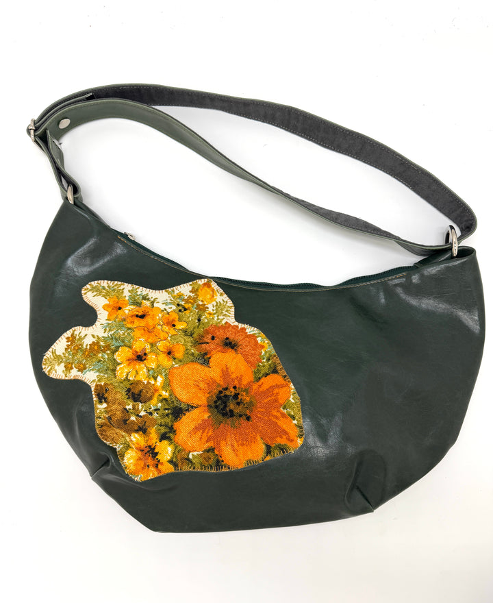 Charleston Large Hobo Bag - Floral Applique One of A Kind