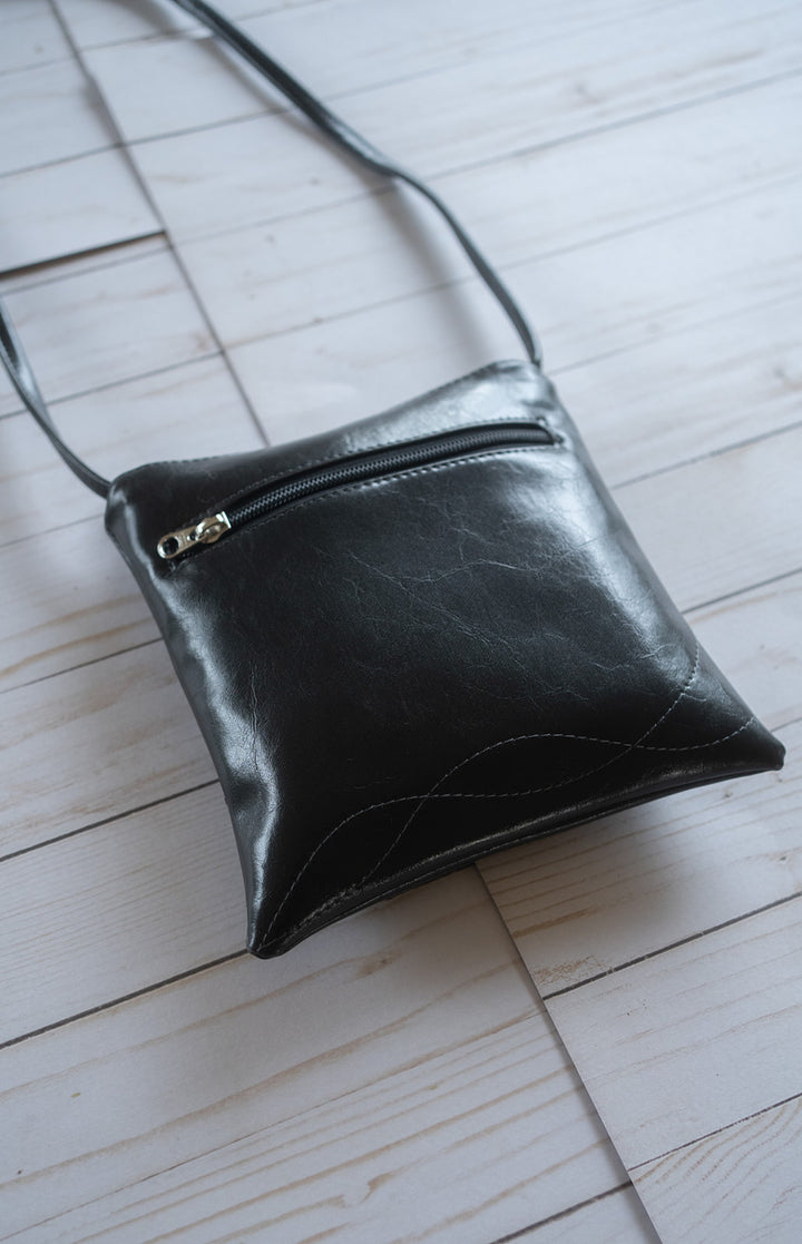 Cha Cha Small Crossbody Bag - Black Vegan Leather