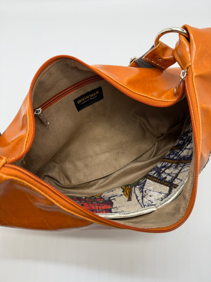 Charleston Large Hobo Bag - Sailboat Applique One of A Kind