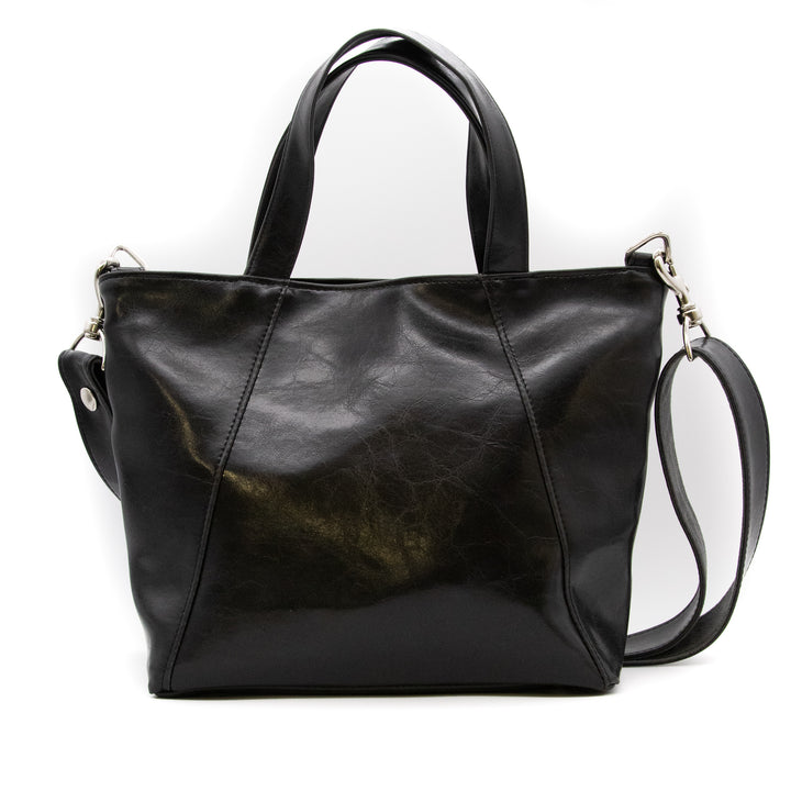 Mini Troubadour Tote - Black with Velvet Dots