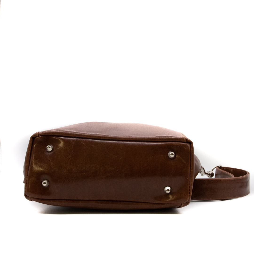 Mini Troubadour Tote - Ale Brown Vegan Leather