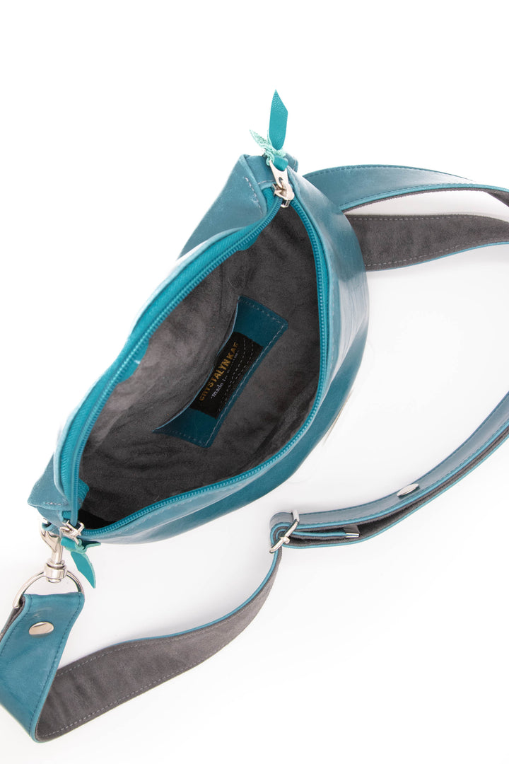 Fanny Pack from Glazed Vegan Leather made in USA#color_teal