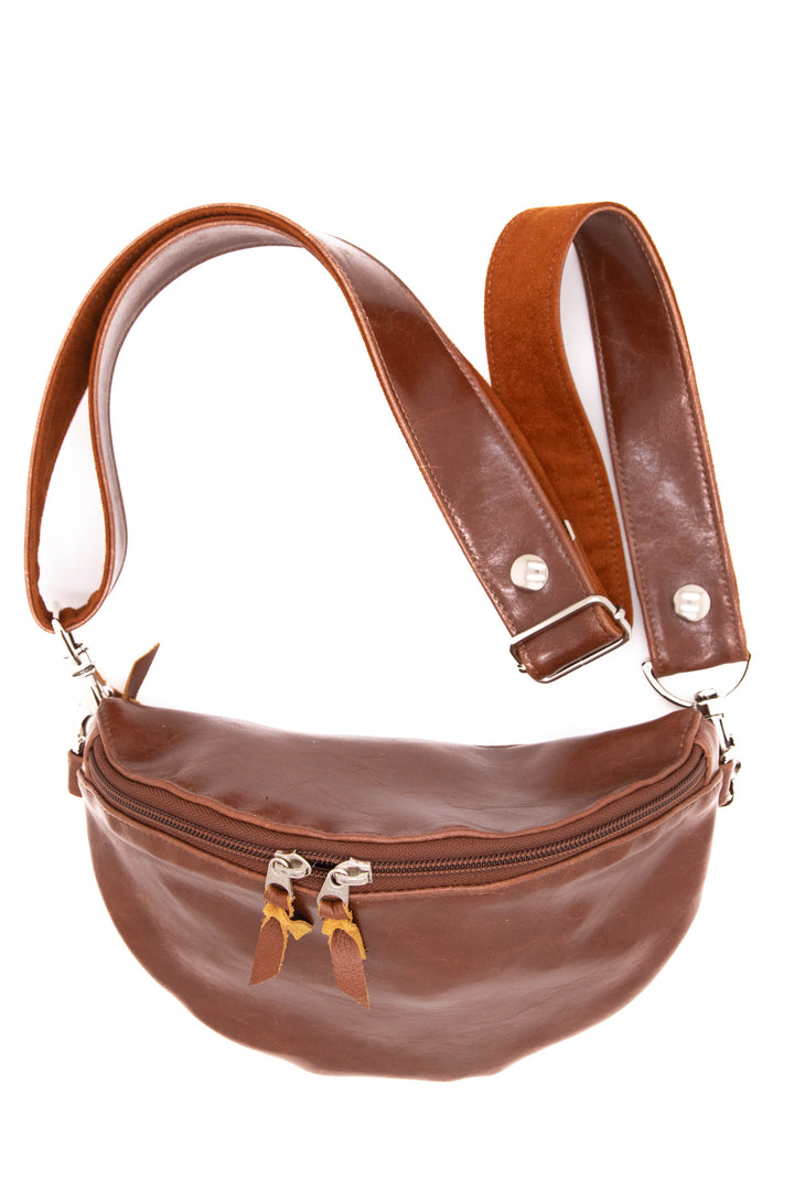 Fanny Pack from Glazed Vegan Leather made in USA#color_ale-brown
