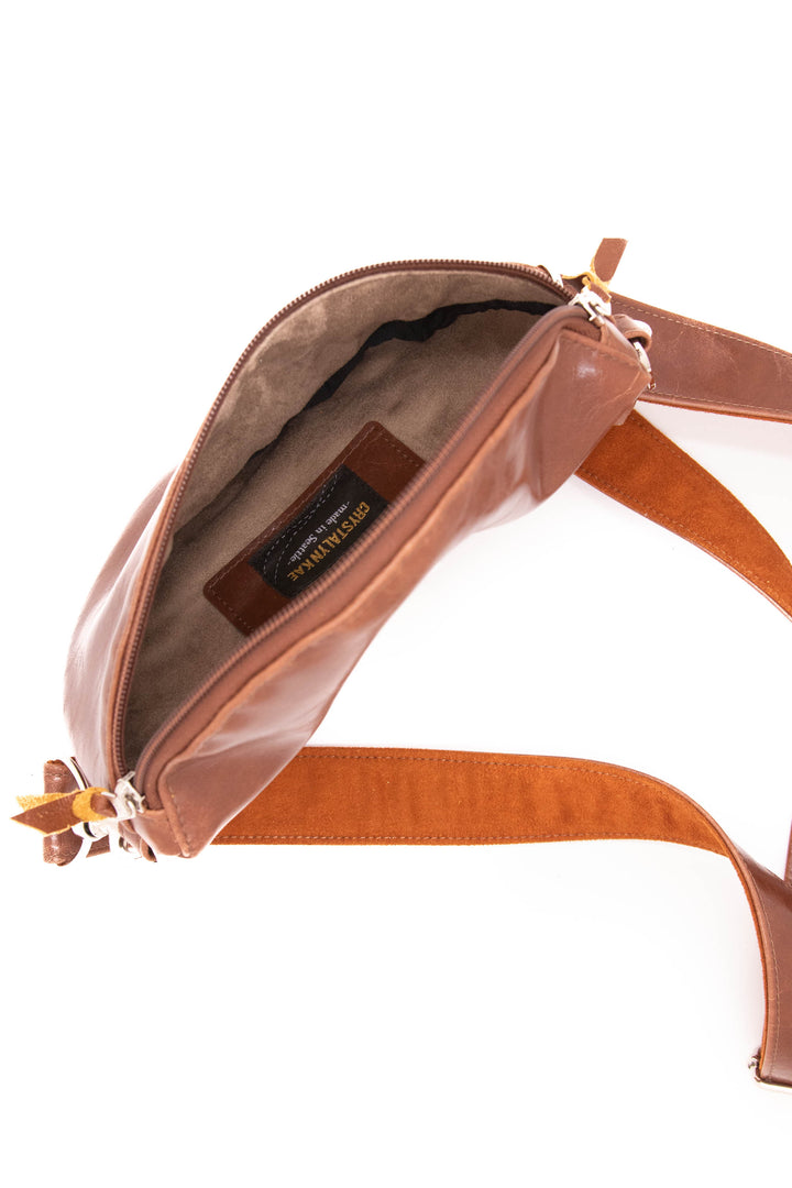 Fanny Pack from Glazed Vegan Leather made in USA#color_ale-brown