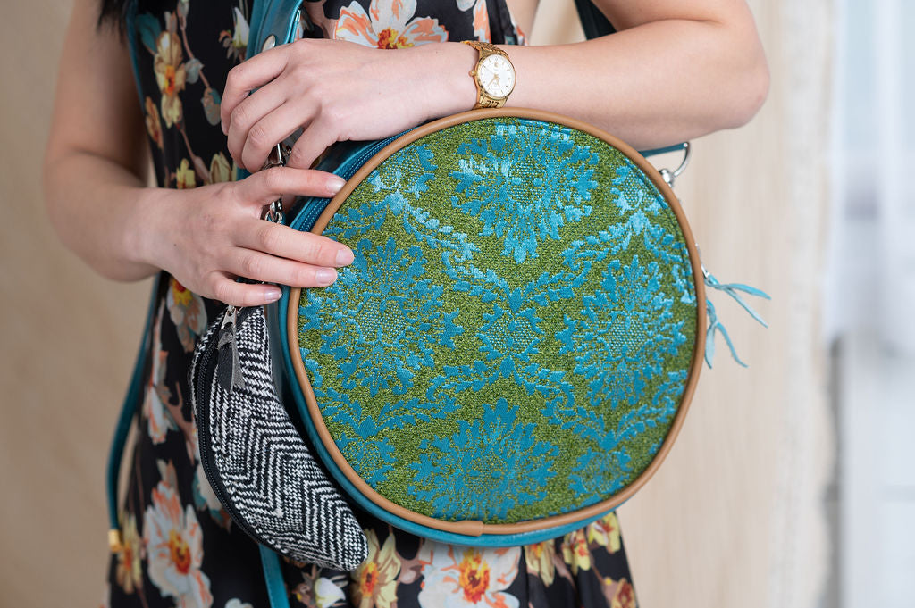 Vintage Fabric Circle Crossbody Bag - Auntie Mame