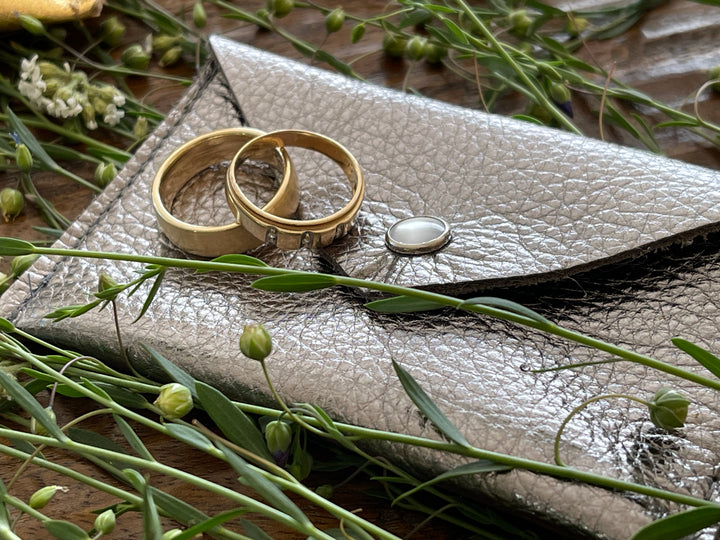 Wedding Ring Case  - Recycled Metallic Leather