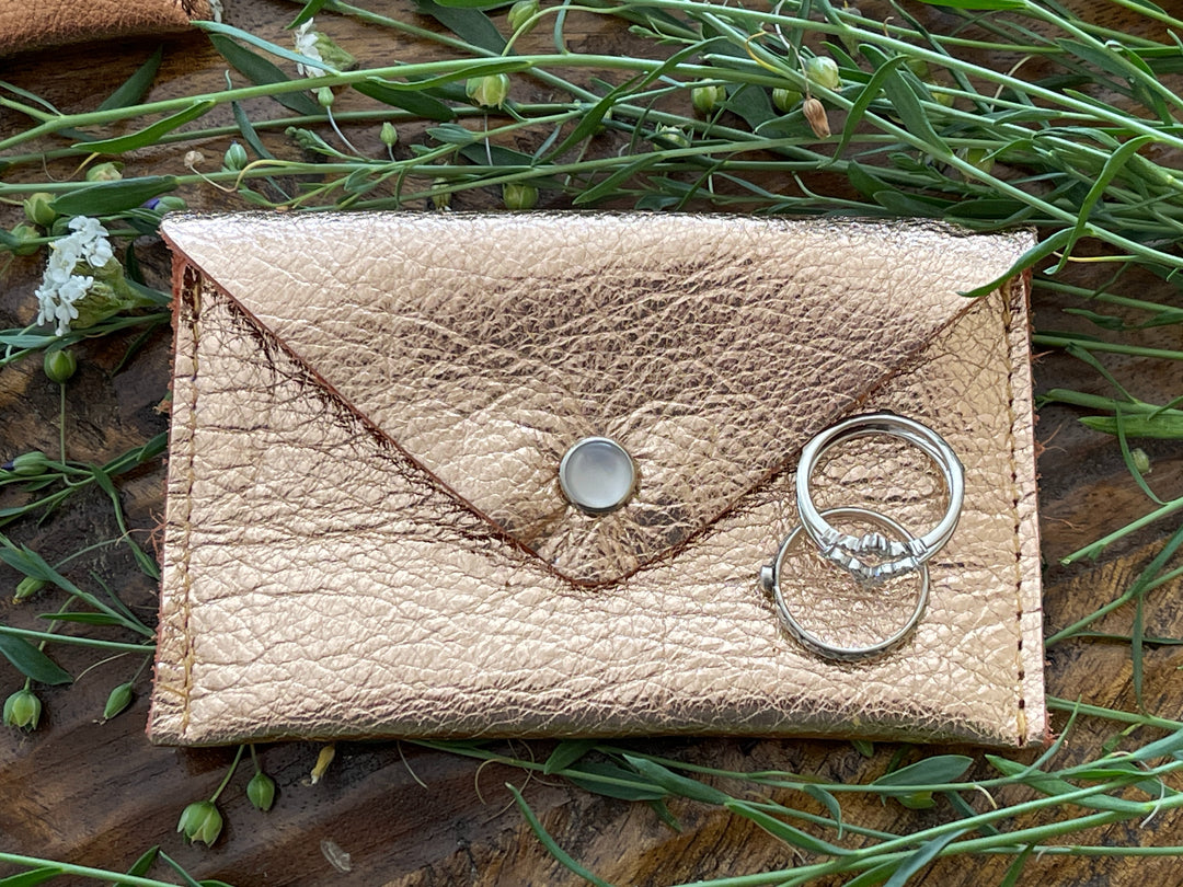 Wedding Ring Case  - Recycled Metallic Leather