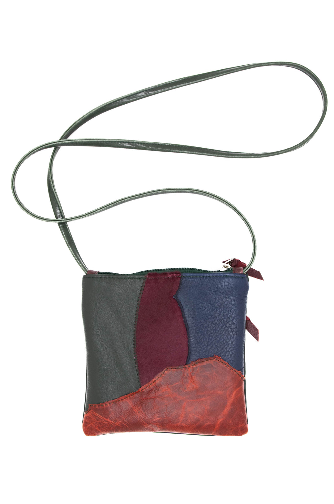 Cha Cha Small Crossbody Bag - Wine, Navy Hunter Patchwork - One of a Kind