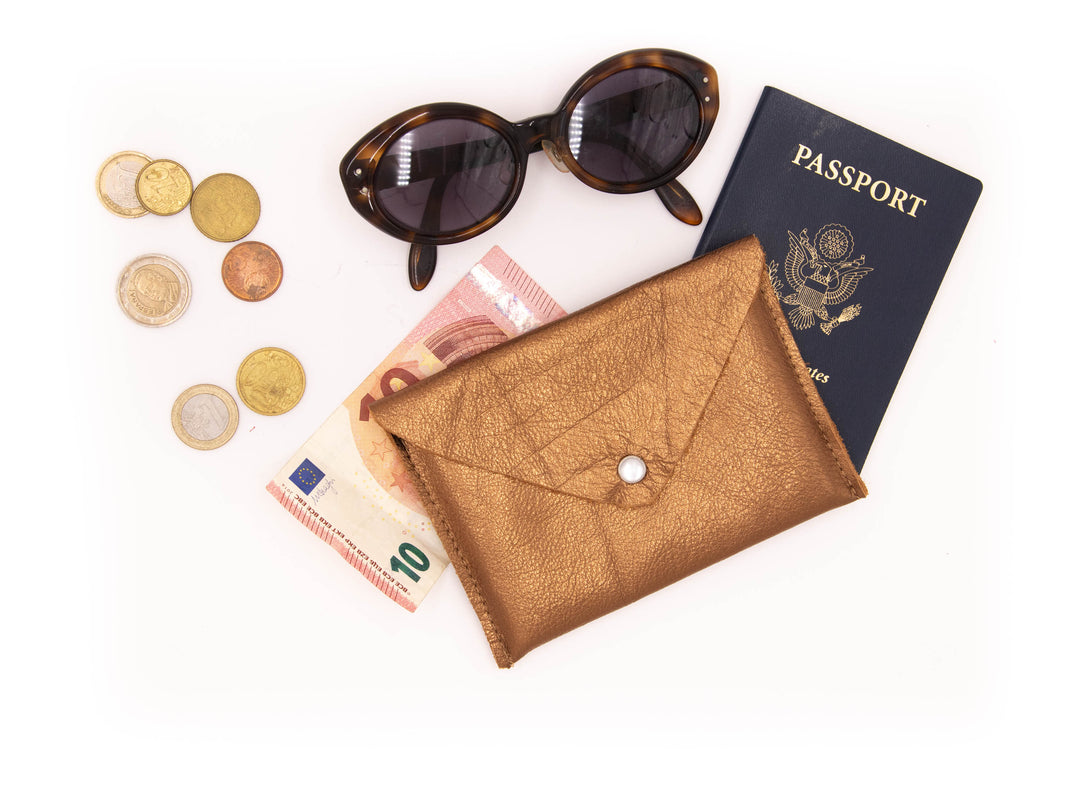 Passport Case Wallet from Leather made in USA#color_bronze