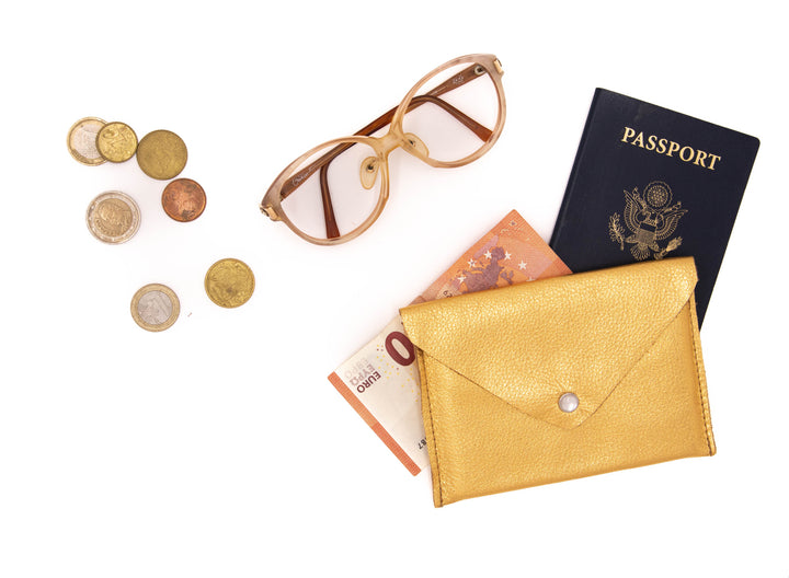 Passport Case Wallet from Leather made in USA#color_gold