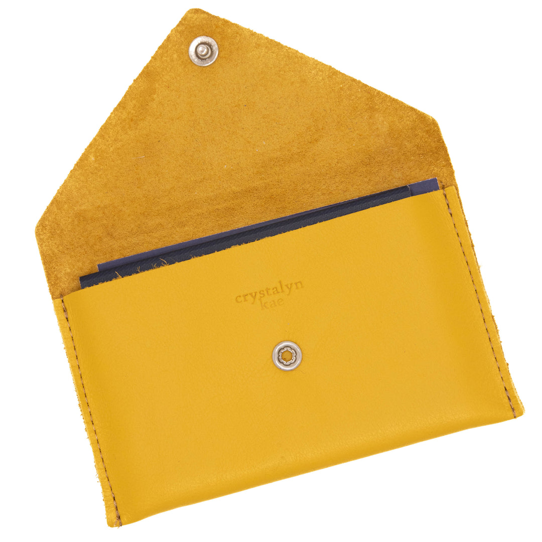 Passport Case Wallet from Leather made in USA#color_mustard-yellow
