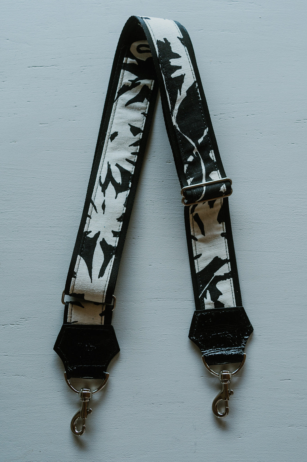 Limited Edition Adjustable Crossbody Strap - Black & White Floral Strap