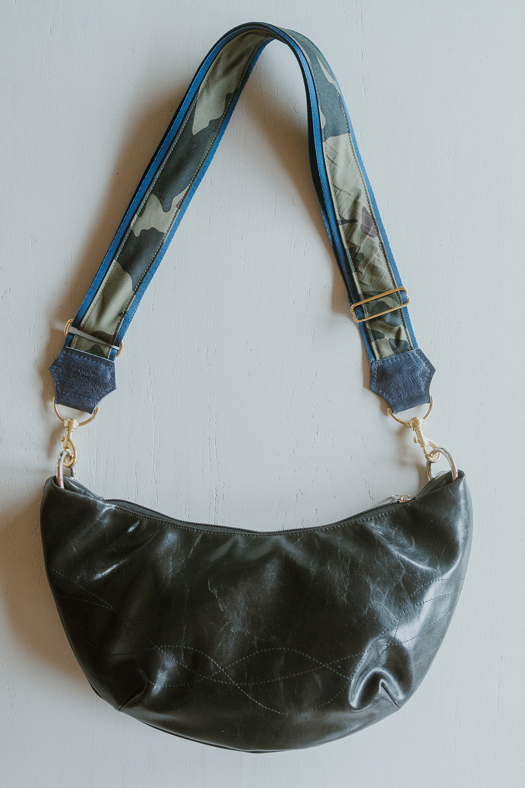Womens Hobo Purse - Foxtrot Medium Topstitch Hobo Bag - Black Vegan Leather#color_black