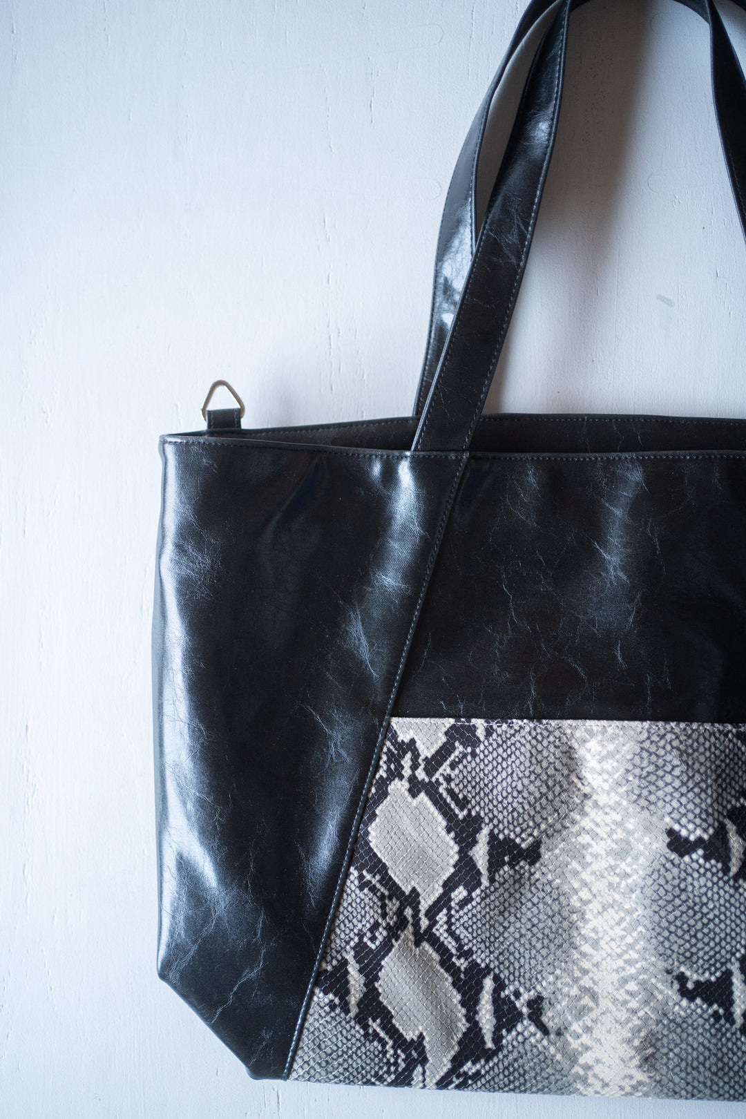 XL Troubadour Weekender Tote - Black with Python