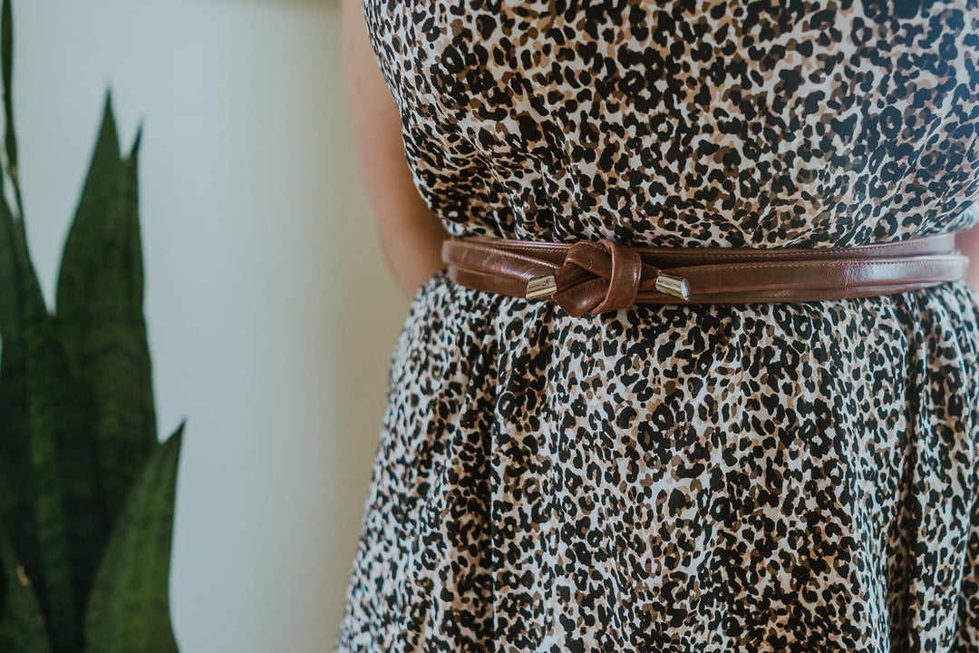 Skinny Wrap Belt- Vegan Leather made in the USA#color_ale-brown