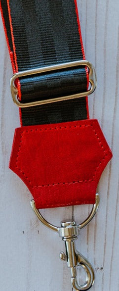 Limited Edition Adjustable Crossbody Strap - Red and Black Stripe