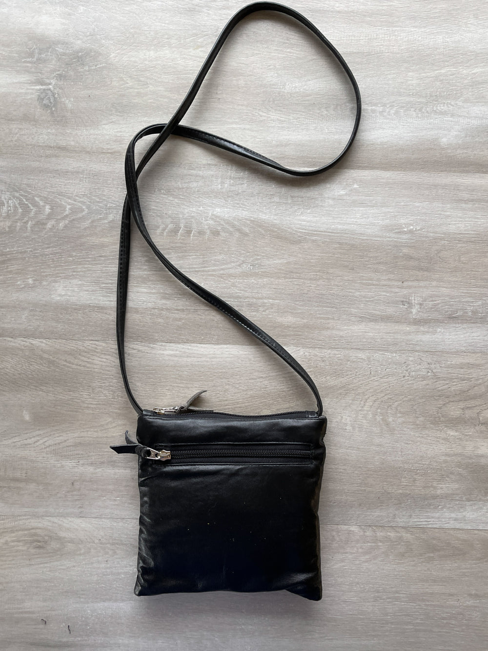 Cha Cha Small Crossbody Bag from Glazed Vegan Leather made in USA#color_black-four