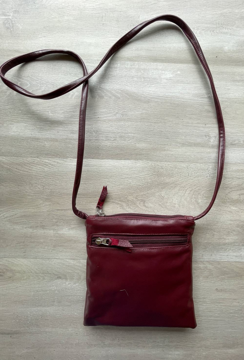 Cha Cha Small Crossbody Bag from Glazed Vegan Leather made in USA#color_wine-one