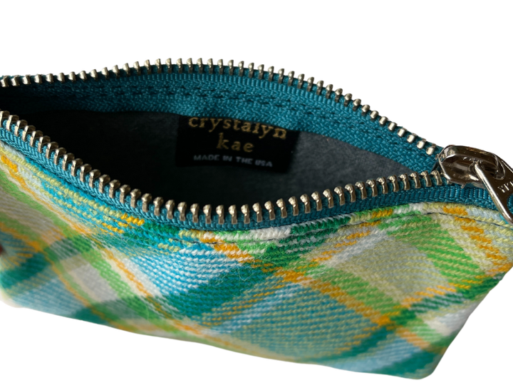 Small Valet Pouch - Teal Bias Plaid