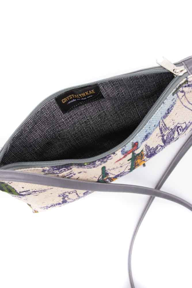 Bossa Nova Medium Crossbody Bag from Limited Edition Fabric made in USA#color_morro-bay-sailboats