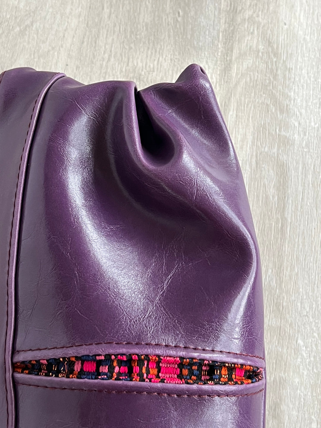 Pleated Clutch - Purple Vegan Leather