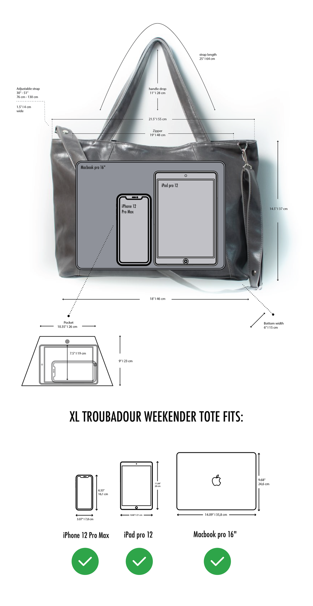 XL Troubadour Weekender Tote - Grey Tweed