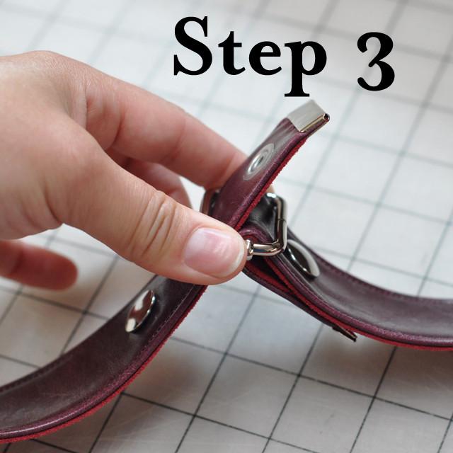 step 3 of how to attach Adjustable Strap to bag - 1.5" Wide X 48" Long