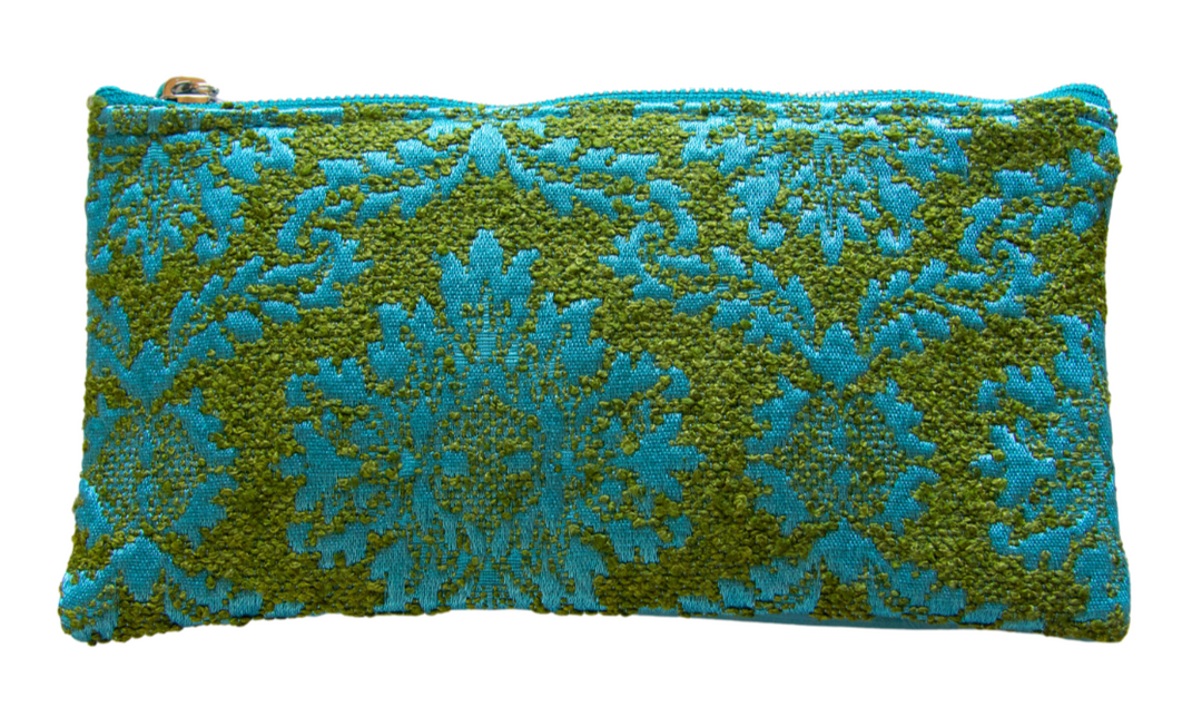 Large Valet pouch - Auntie Mame | Teal and Green Brocade
