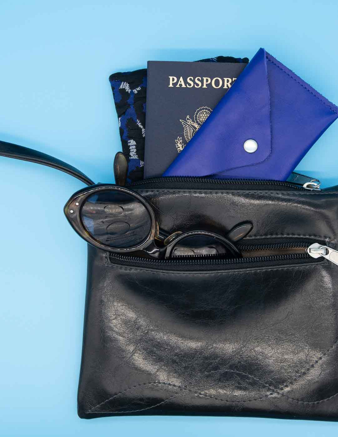 Cha Cha Small Crossbody Bag from Glazed Vegan Leather made in USA#color_black
