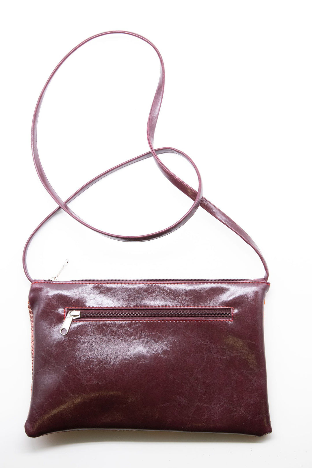 Bossa Nova Medium Crossbody Bag - Pink And Orange Python Recycled Leather