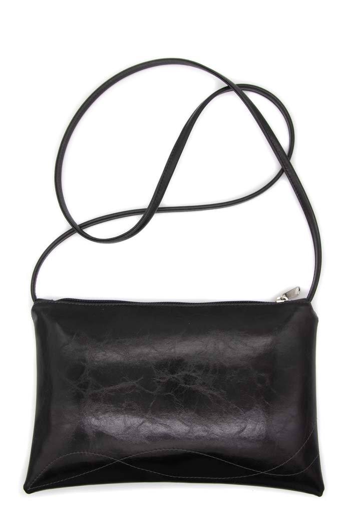 Bossa Nova Medium Crossbody Bag from Glazed Vegan Leather made in USA#color_black