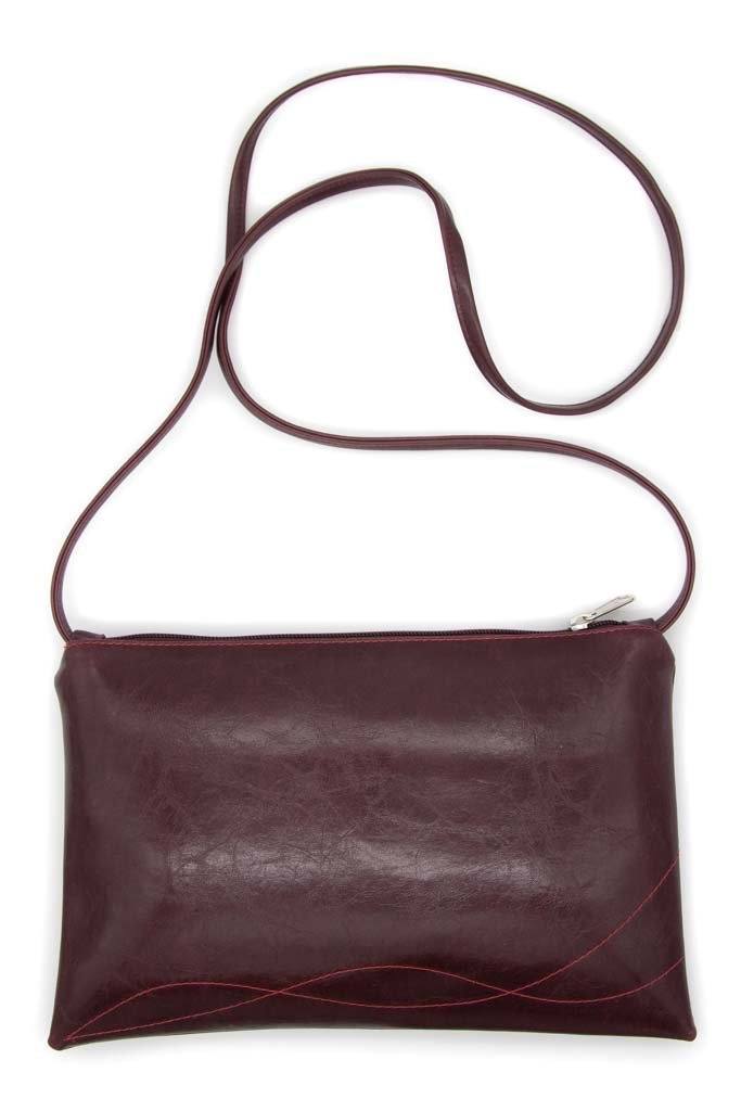 Bossa Nova Medium Crossbody Bag from Glazed Vegan Leather made in USA#color_wine