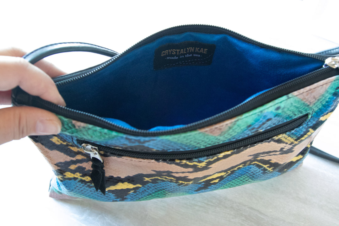 Womens Multicolor Snakeskin Handbag Python Bag Snake Skin 