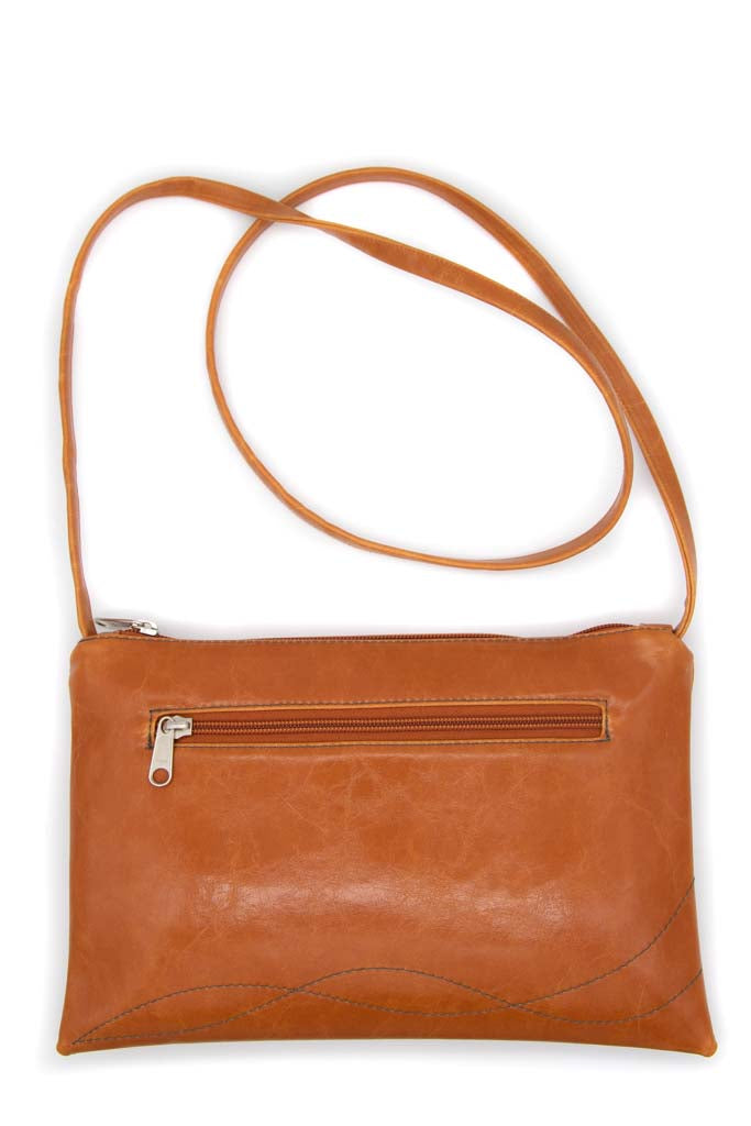 Bossa Nova Medium Crossbody Bag from Glazed Vegan Leather made in USA#color_butterscotch