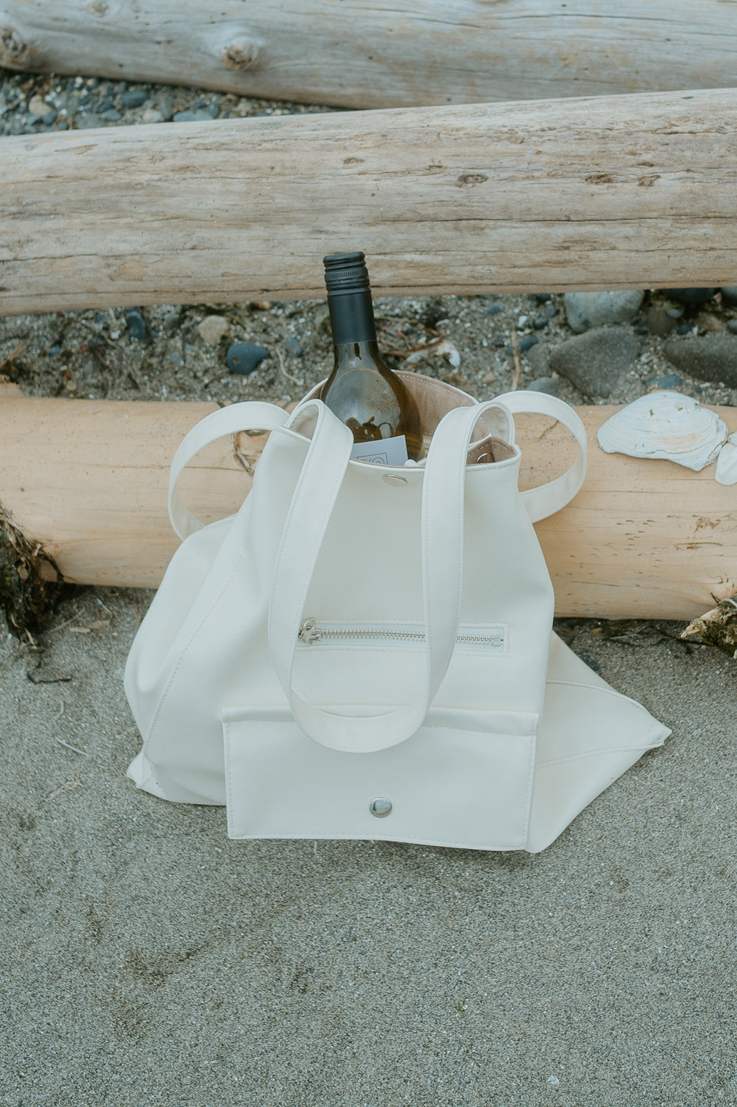 Metier Tote - Warm White Vegan Leather made in the USA #color_warm-white