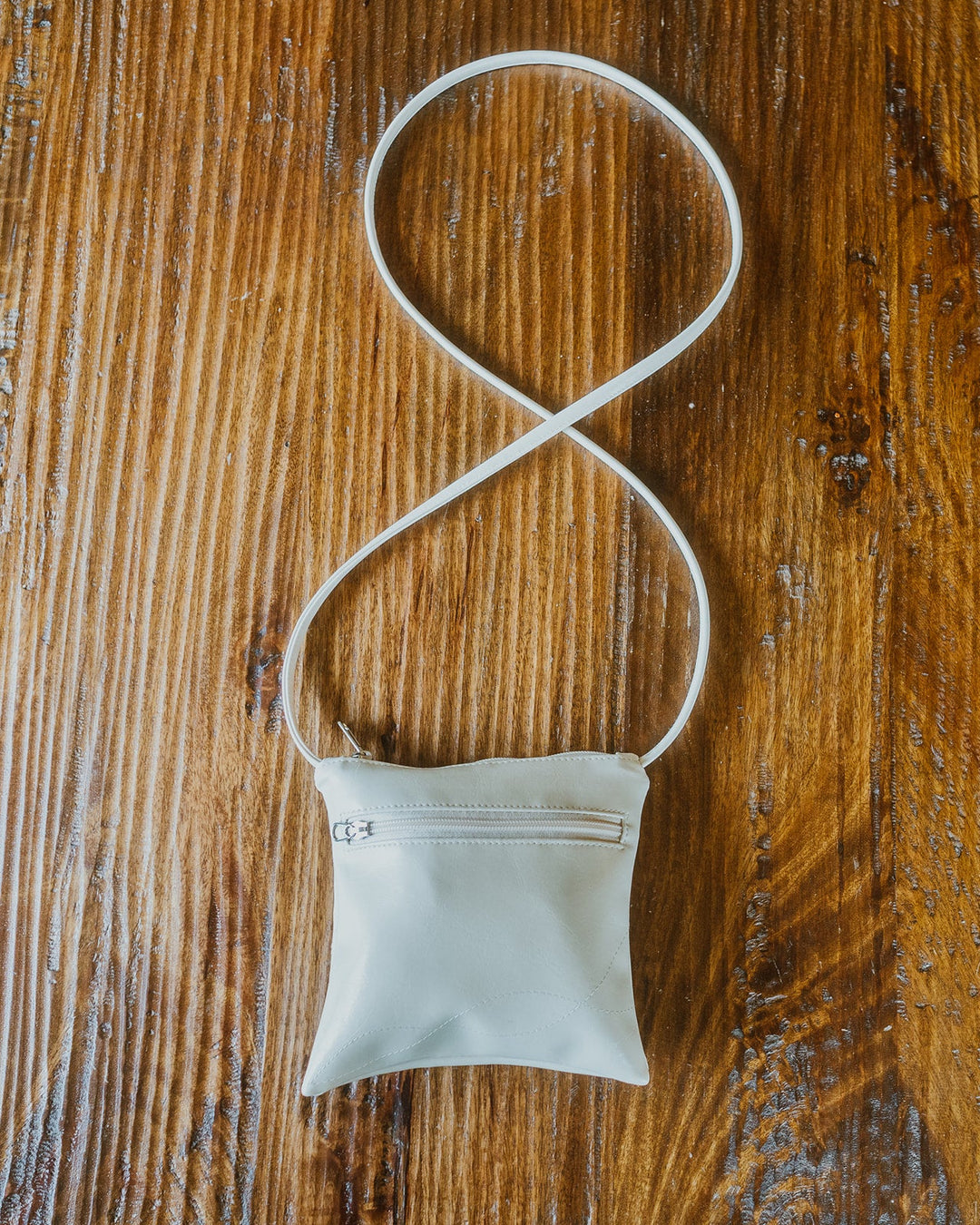 Cha Cha Small Crossbody Bag from Glazed Vegan Leather made in USA#color_warm-white