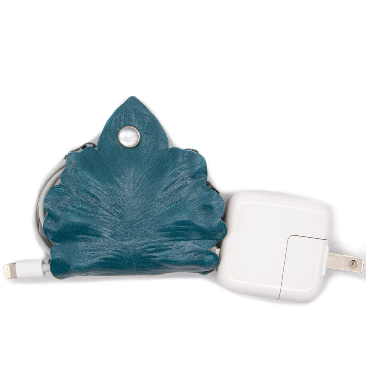 Laptop Leaf Cord Wrap Teal